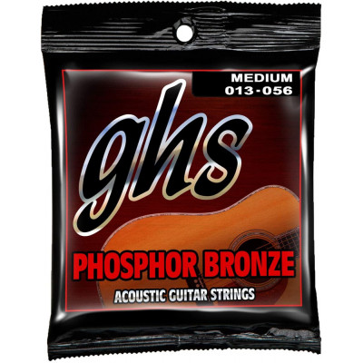 Струни для акустичної гітари 6 шт GHS S335 Phosphor Bronze Medium Acoustic Guitar Strings 13/56