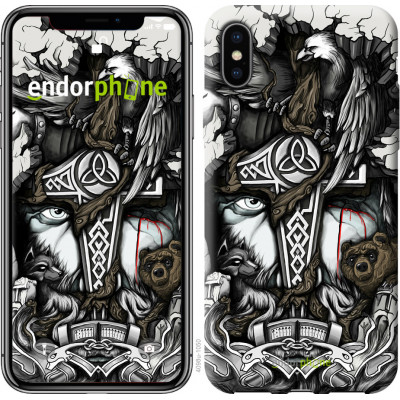 Пластиковий чохол Endorphone на iPhone XS Тату Вікінг (4098t-1583-26985)