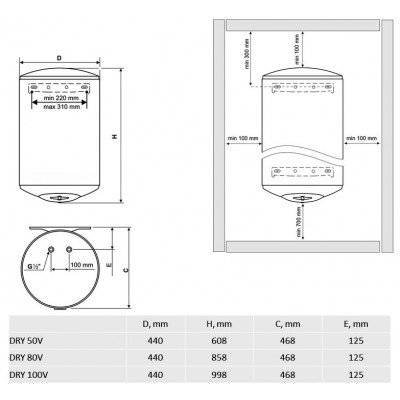 Водонагрівач Tesy DRY 50V (6562963)