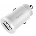 Автомобільний зарядний пристрій Baseus С8-K Grain Mini Smart Car Charger 3.1A 2хUSB White (651162372)