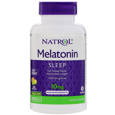 Мелатонін, Natrol, цитрусовий пунш, Melatonin, 10 мг, 100 таблеток (24697)