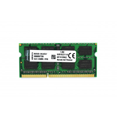 Оперативна пам'ять Kingston SODIMM DDR3L-1600 8GB PC3-12800 (KVR16LS11/8) (1.35V)