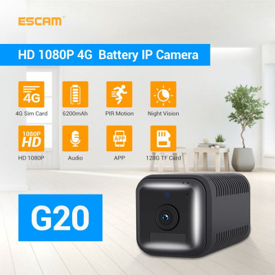 4G камера автономна 6200 мАч ESCAM G20, FullHD 1080P, датчик руху (100730)