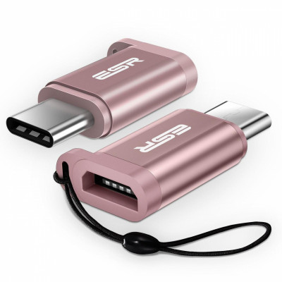 Перехідник Micro USB до USB-C Esr Рожевий (3291378)