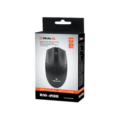 Миша REAL-EL RM-208 Black USB