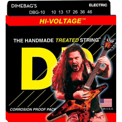 Струни для електрогітари 6 шт DR DBG-10 Dimebag Darrell Hi Voltage Nickel Plated Medium Electric Strings 10/46