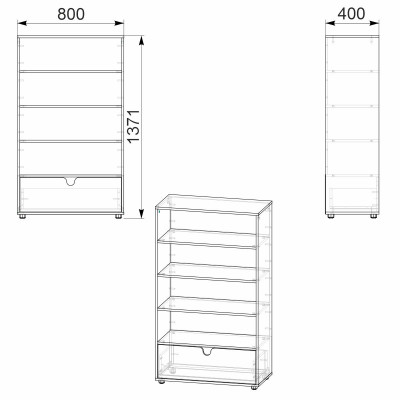 Комод МГ-7 тумба-2 Компаніт Бук (80х40х137,1 см)