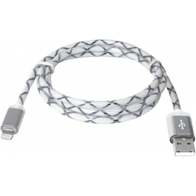 Кабель Defender ACH03-03LT USB(AM)-Lightning GrayLED Backlight 1m (6343359)