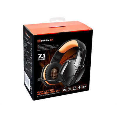 Гарнітура REAL-EL GDX-7700 Black/Orange (EL124100016)