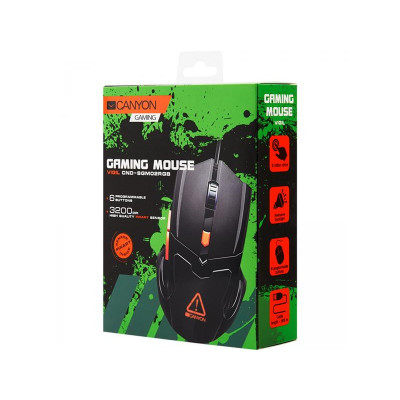 Миша Canyon Vigil CND-SGM02RGB Black/Orange USB