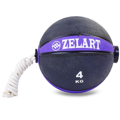 М'яч медичний медбол із мотузкою Zelart Medicine Ball FI-5709-4 4кг