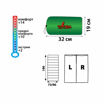 Спальний мішок Totem TTS-001.12-R Woodcock Green