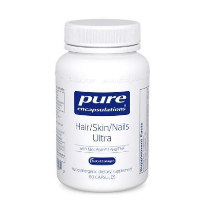 Вітаміни для волосся, шкіри та нігтів, Pure Encapsulations, Hair/Skin/Nails Ultra, 60 капсул (21897)