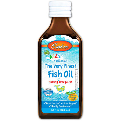 Риб'ячий жир для дітей Carlson Labs Fish Oil Апельсин 200 мл (656)