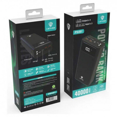 Зовнішній акумулятор Power Bank Lenyes PX491 40000mAh