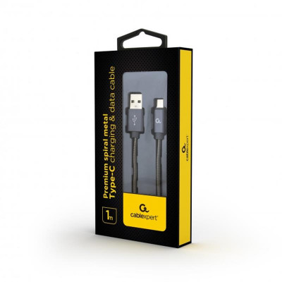 Кабель Cablexpert USB 2.0 A - USB Type-C 1м Сірий (CC-USB2S-AMCM-1M-BG)