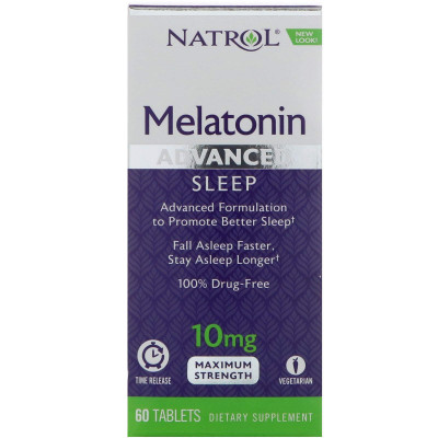 Мелатонін, Natrol, Melatonin, 10 мг, 60 таблеток (1311)