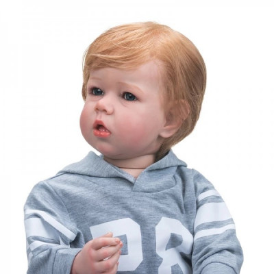 Силіконова колекційна лялька реборн велика Reborn Doll Хлопчик Мірон Висота 75 см (439)