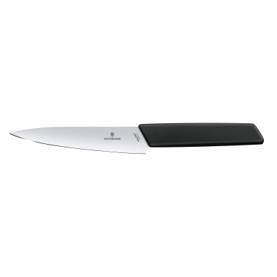 Кухонний універсальний ніж Victorinox Swiss Modern Kitchen 15 см Чорний (6.9013.15B)