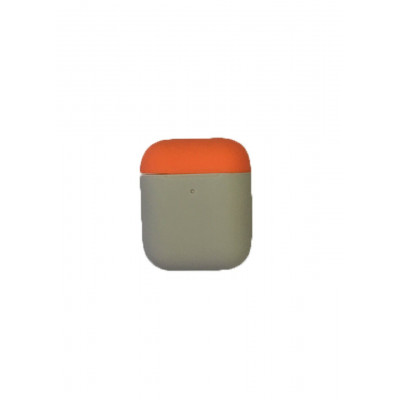 Силіконовий чохол для Airpods 1/2 ARM тонкий Lavender Gray + Red (4455stone+nectarine)