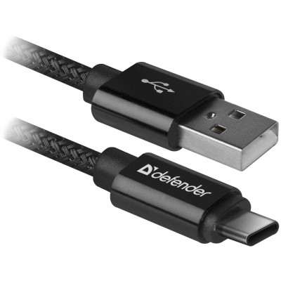 Кабель Defender USB09-03T PRO USB2.0, AM-Type-C Black, 1m (87814) (6499809)