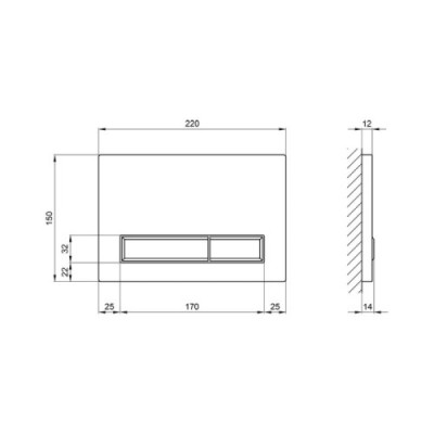 Панель змиву для унітазу Qtap QT0111M08V1384W