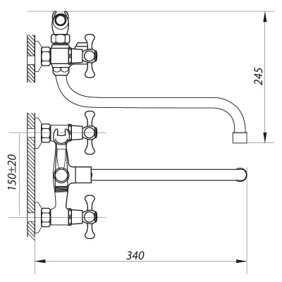 Змішувач для ванни Zerix DMT 827 (ZX0018)