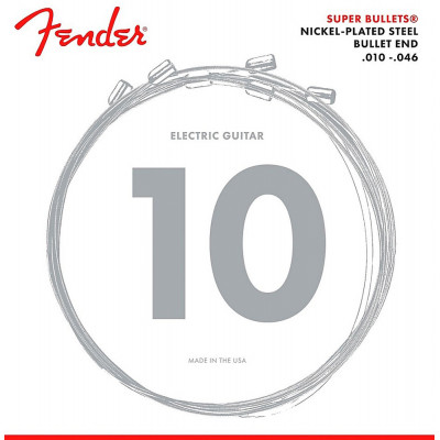 Струни для електрогітари 6 шт Fender 3250R Super Bullets Nickel-Plated Steel Electric Guitar Strings 10/46