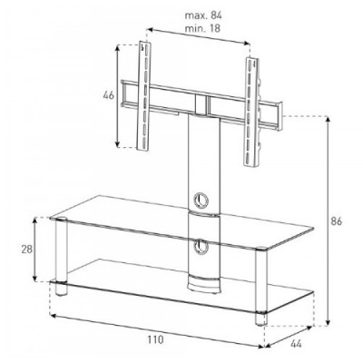 Підставка для телевізора Sonorous NEO 110 (NEO 110-C-SLV)