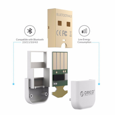 USB Bluetooth адаптер ORICO бездротовий передавач bluetooth 4.0 для комп'ютера, ноутбука BTA-403-WH (32367981155)