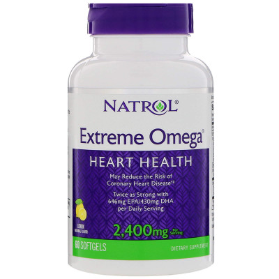 Омега Extreme Natrol лимон 2400 мг 60 кап. (28903)