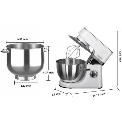 Міксер-тестоміс планетарний BOMA BM-801 з металевою чашею 7L 1600W White (3_01589)
