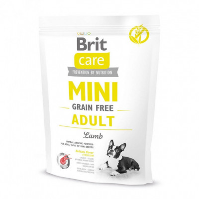 Сухий корм для дорослих собак мініатюрних порід Brit Care GF Mini Adult Lamb 0,4 кг