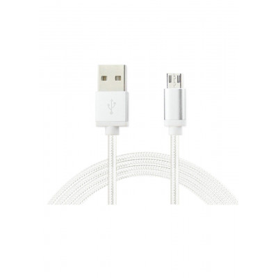 Кабель Micro-USB to USB CAA в обплітанні 3 метри White