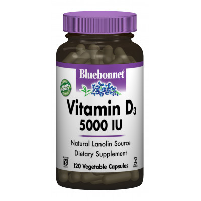 Вітамін D3 5000IU Bluebonnet Nutrition 120 гелевих капсул