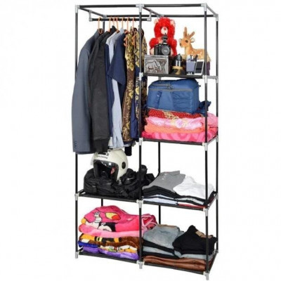 Тканинна шафа storage wardrobe 2 секції 105х45х170 см Коричнева (YG105)