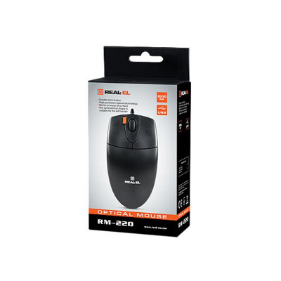 Миша REAL-EL RM-220 Black USB