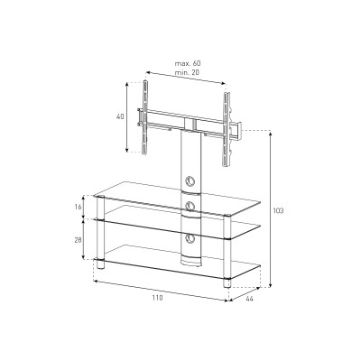 Підставка для телевізора Sonorous NEO 1103-C-SLV