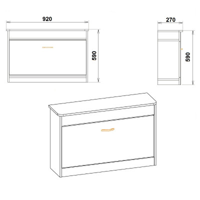 Тумба для взуття Компаніт ТО-1 Бук (92х27х59 см)