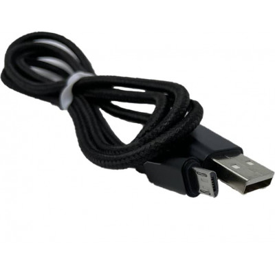 Набір Кабель USB-microUSB тканинний Black та Адаптер Lightning 8 (n-1015)