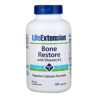 Відновлення Кістей + К2 Bone Restore with Vitamin K2 Life Extension 120 Капсул