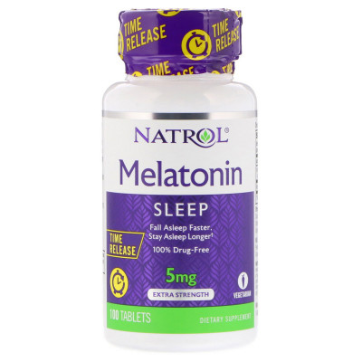 Мелатонін підвищеної сили дії 5 мг Natrol Melatonin 100 таблеток (NTL04837)