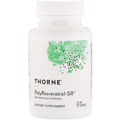 Ресвератрол, птеростильбен, куркумін PolyResveratrol-SR Thorne Research 60 капсул (3443)