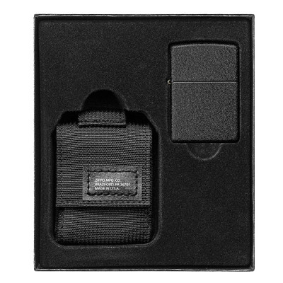 Запальничка із чохлом Zippo 236 Blk Crackle Ltr Tactical Pouch OD Black GS (49402)