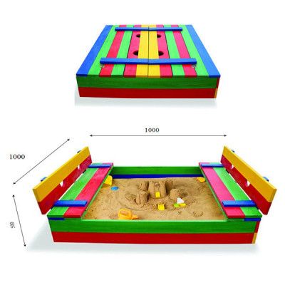 Дитяча пісочниця SportBaby з кришкою 100х100х24 (Пісочниця 29)