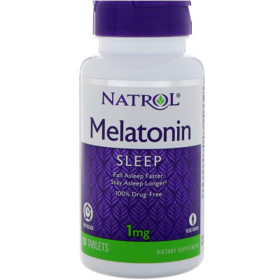 Мелатонін, Natrol, Melatonin, 1 мг, 90 таблеток (10847)