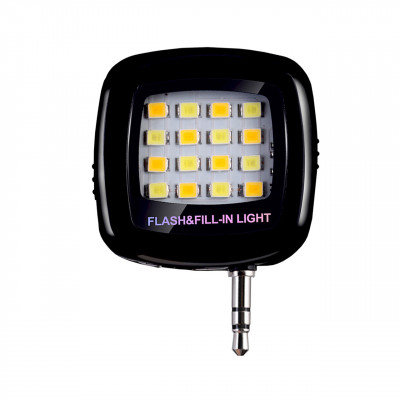 Селфі спалах Lesko 16LED 3.5 мм Black (3968-11324)