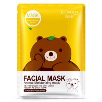 Тканинна маска Bioaqua C екстрактом зеленого чаю Facial Mask Ведмедик