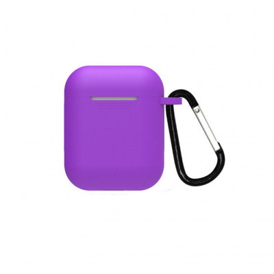 Силіконовий чохол для Airpods 1/2 ARM з карабіном захисний Violet (4652violet)