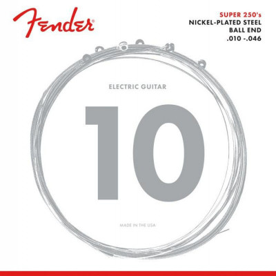 Струни для електрогітари 6 шт Fender 250R Super Nickel-plated Steel Regular Electric Guitar Strings 10/46